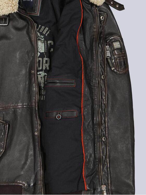 engbers Herren Lederjacke mit heraustrennbarem Kragen Dunkelbraun 39273