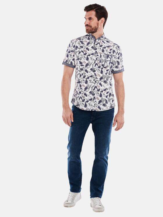 engbers Herren Kurzarm-Hemd gemustert Blau 35147
