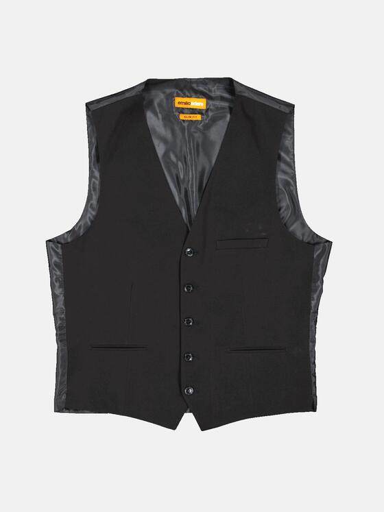 emilio adani Herren Anzug-Weste slim fit Schwarz 34574