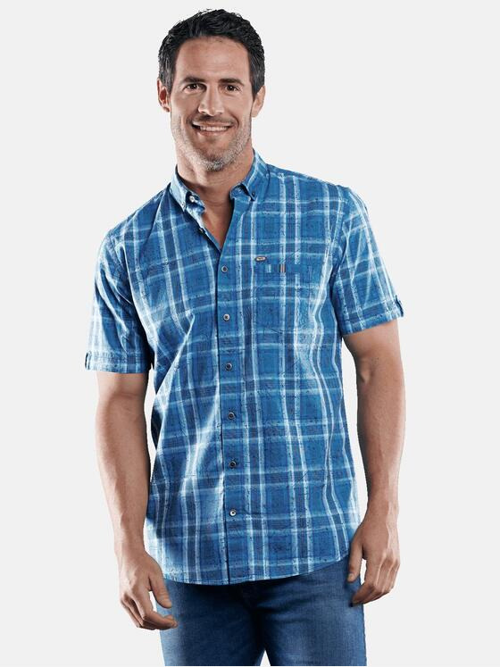 engbers Herren Außergewöhnliches Karo-Hemd Blautuerkis 29083