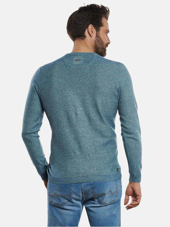 engbers Herren Pullover in zweifarbiger Optik Petrolblau 32807