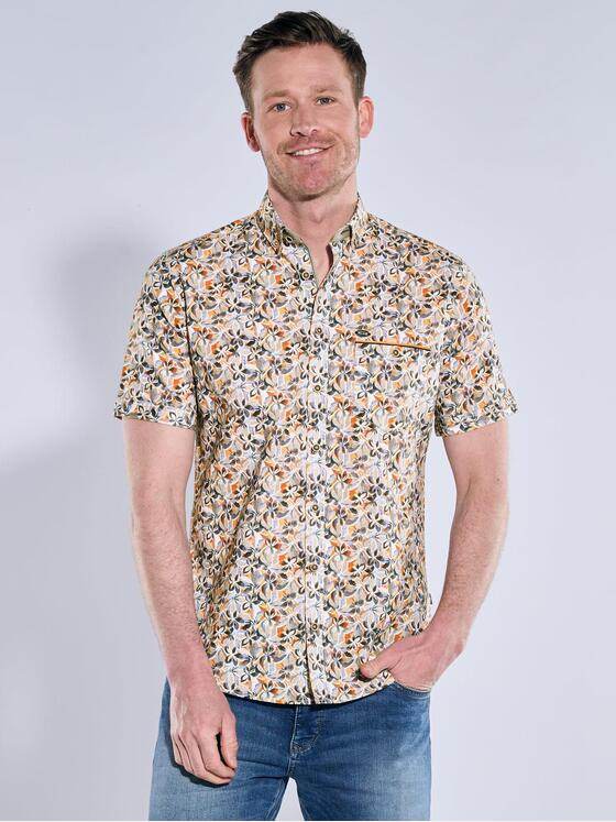 engbers Herren Kurzarm-Hemd gemustert Orange 39028