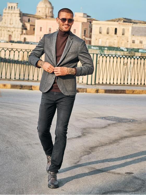 emilio adani Herren Freizeit-Sakko slim fit Grau 35561