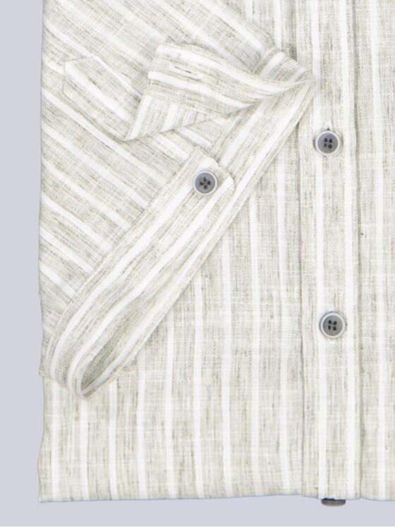 engbers Herren Kurzarm-Hemd mit Leinenanteil Oliv 39771