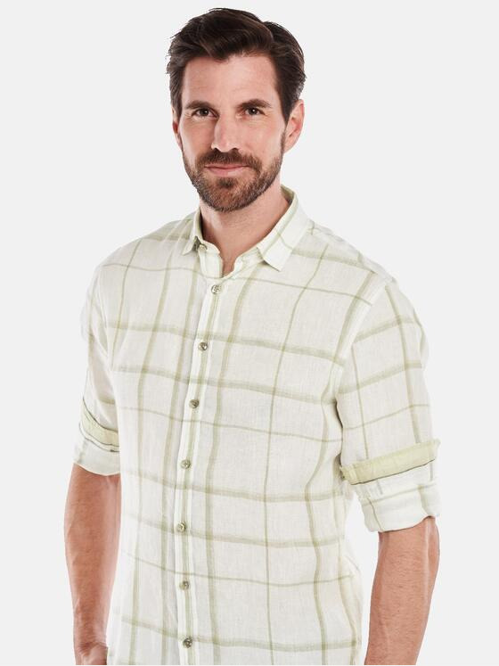 ENGBERS GERMANY Herren Langarm-Hemd kariert Beige 35129