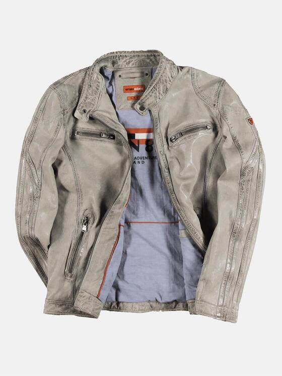 emilio adani Herren Sportive Lammlederjacke Beige 29141