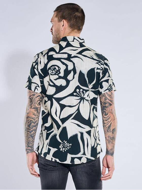 emilio adani Herren Hemd kurzarm Schwarz 40328