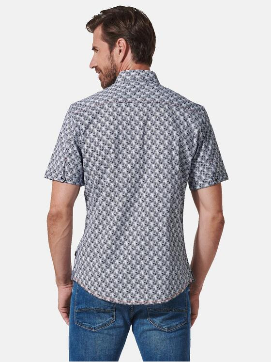 engbers Herren Kurzarm-Hemd gemustert Marineblau 35146