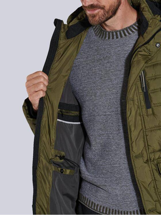 engbers Herren Steppjacke mit abnehmbarer Kapuze Grün 35533