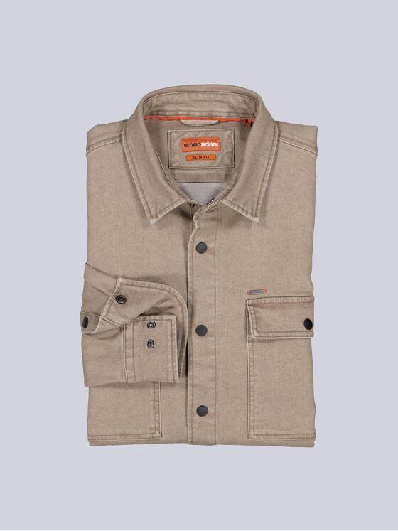 emilio adani Herren Overshirt uni Beige 39203
