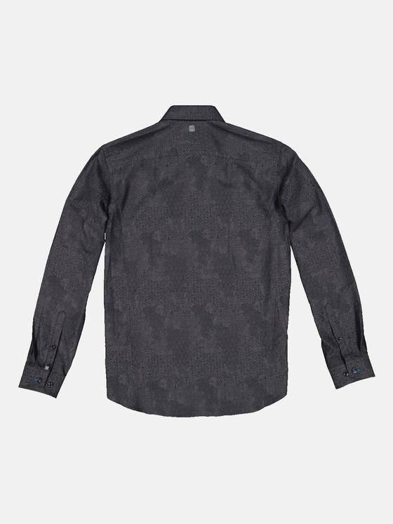 engbers Herren Langarm-Hemd mit Jaquard-Muster Grau 34103