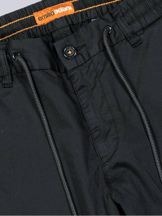 emilio adani Herren Chino mit Tunnelzug Schwarz 38273