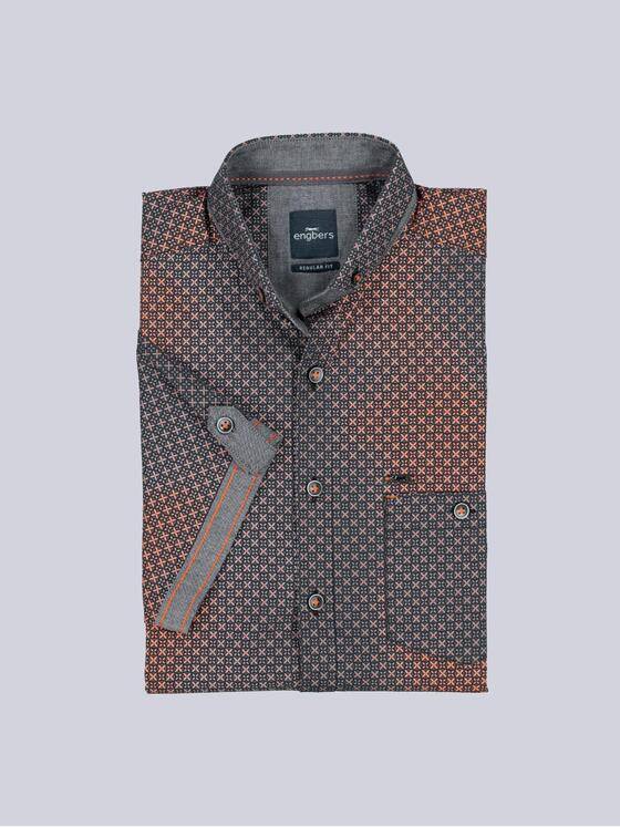 engbers Herren Kurzarm-Hemd gemustert Orange 38947