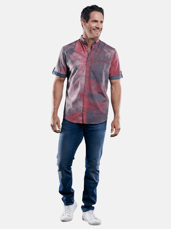 engbers Herren Hemd in moderner Batikoptik Karminrot 29447