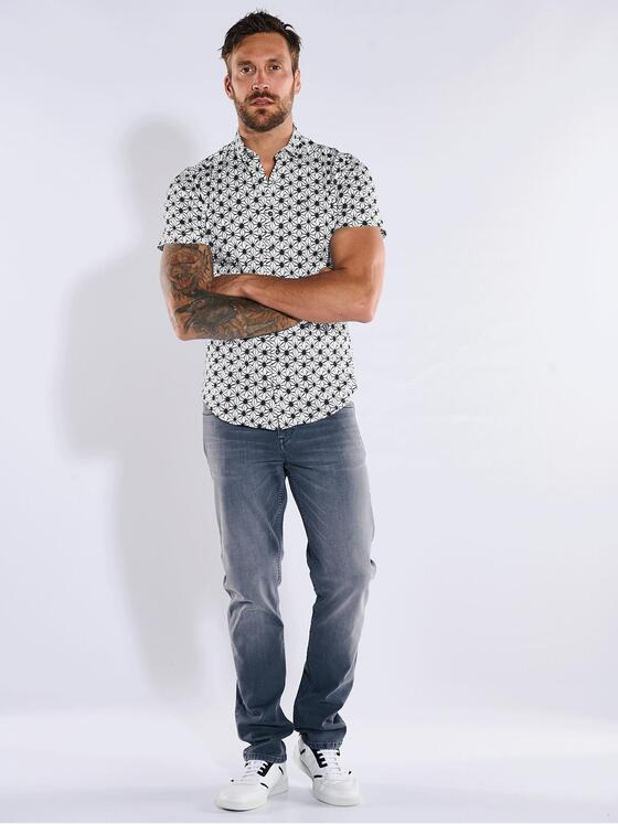 emilio adani Herren Kurzarm-Hemd slim fit Schwarz 36334
