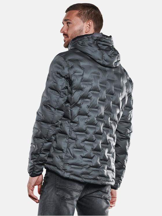 emilio adani Herren Steppjacke mit Kapuze Grau 33284