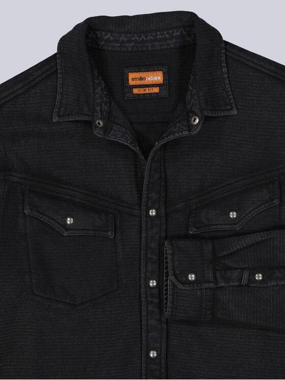 emilio adani Herren Overshirt strukturiert Schwarz 38433