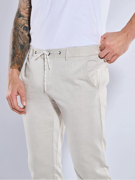 emilio adani Herren Chino mit Tunnelzug Weiß 36671
