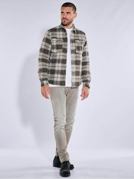 emilio adani Herren Overshirt mit Teddy-Fütterung Hellbraun 40899