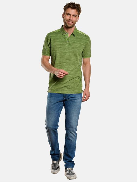 engbers Herren Polo-Shirt gestreift Grasgruen 33037