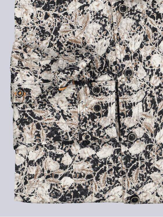 emilio adani Herren Langarm-Hemd aus Jersey Beige 35575