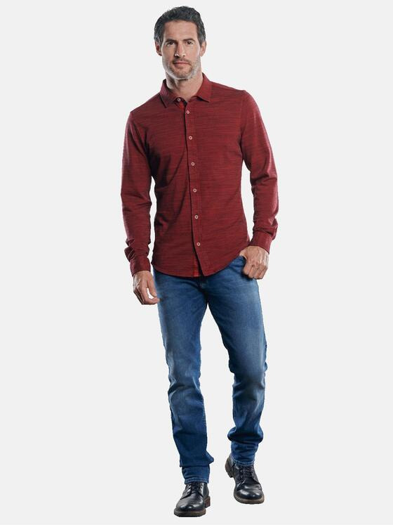 engbers Herren Poloshirt mit geflammter Optik Karminrot 30264