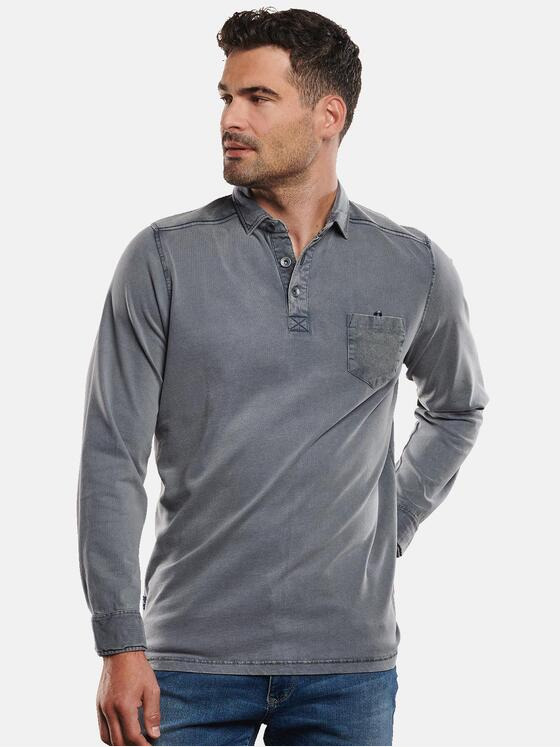 engbers Herren Langarmshirt Polokragen Silbergrau 32397