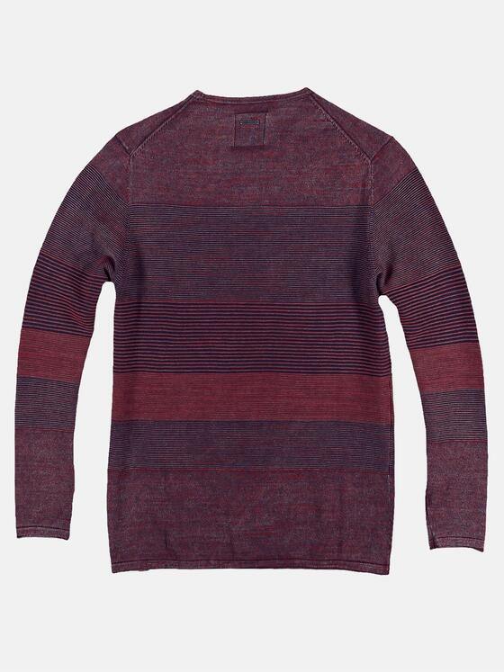 engbers Herren Pullover mit Ringelmusterung Magenta 28919