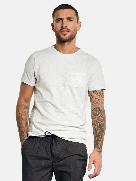 emilio adani Herren T-Shirt strukturiert Grau 32703