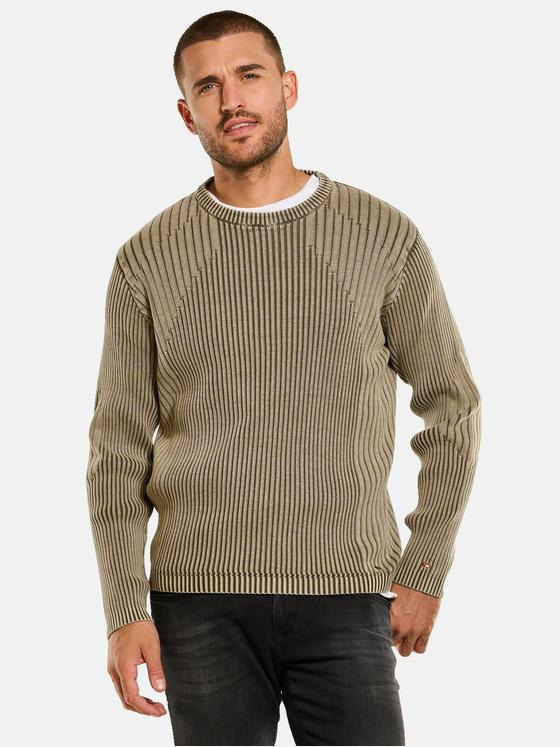 emilio adani Herren Pullover strukturiert Beige 34119