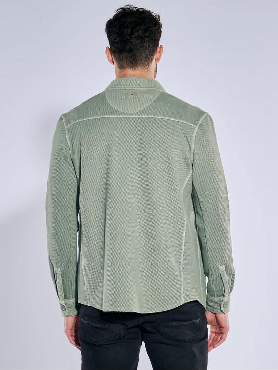 emilio adani Herren Overshirt strukturiert Gruen 39165