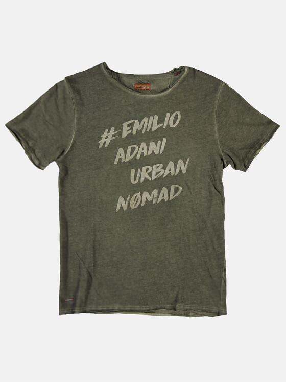 emilio adani Herren Rundhals T-Shirt Grün 25690