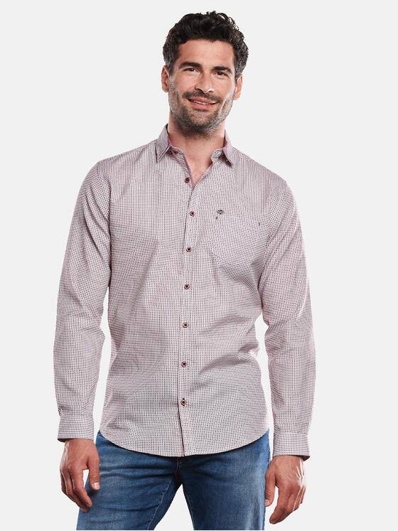 engbers Herren Langarm-Hemd gemustert Rot 31684