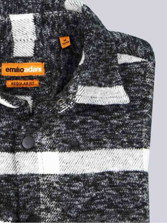 emilio adani Herren Overshirt kariert Anthrazit 37866