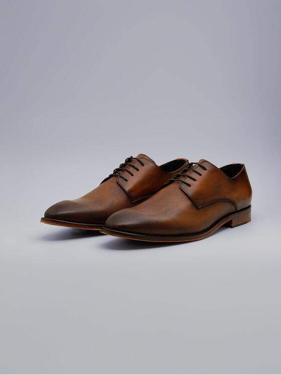 engbers Herren Halbschuh aus Leder Cognac 38545