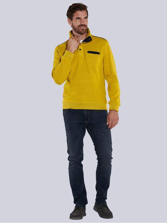 engbers Herren Sweatshirt mit Knopfleiste Gelb 35641
