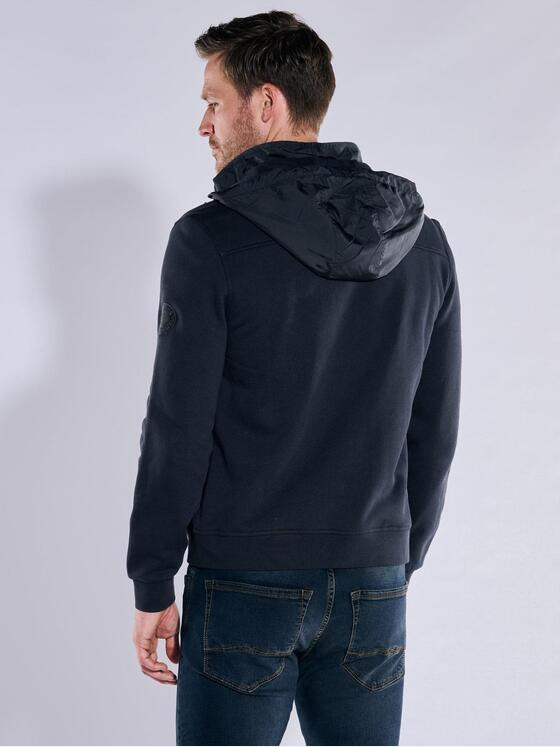 engbers Herren Baumwoll-Jacke mit Kapuze Blau 37316