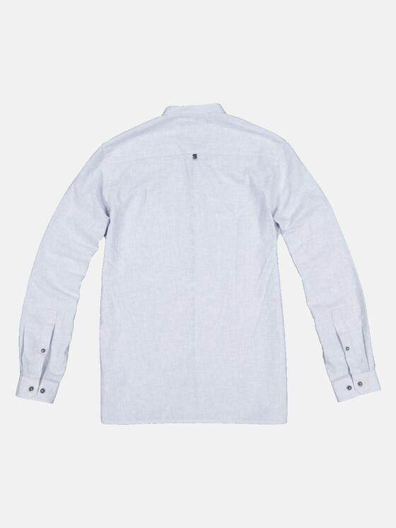 emilio adani Herren Langarm-Hemd mit Leinen-Anteil Blau 32997