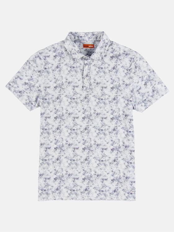 emilio adani Herren Poloshirt mit All-Over-Print Blau 31706