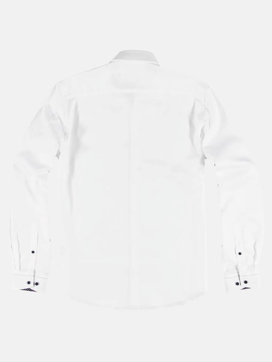 ENGBERS GERMANY Herren Dezent gemustertes Langarmhemd Reinweiss 30530