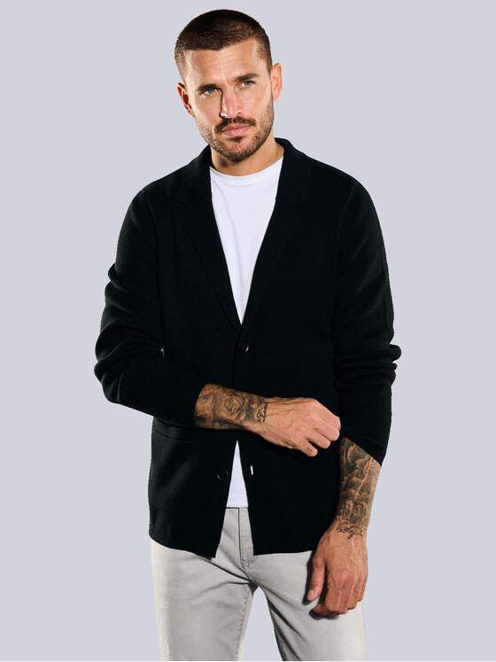 emilio adani Herren Strick-Sakko regular Schwarz 35333
