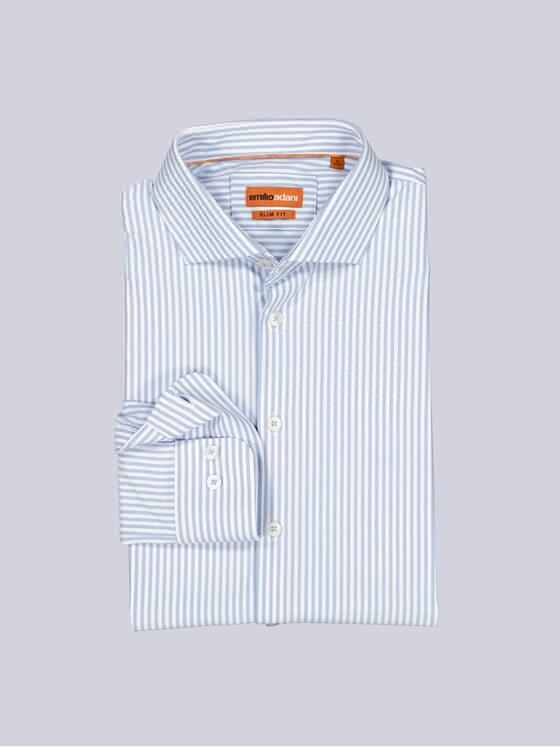 emilio adani Herren Langarm-Hemd gestreift Blau 39362