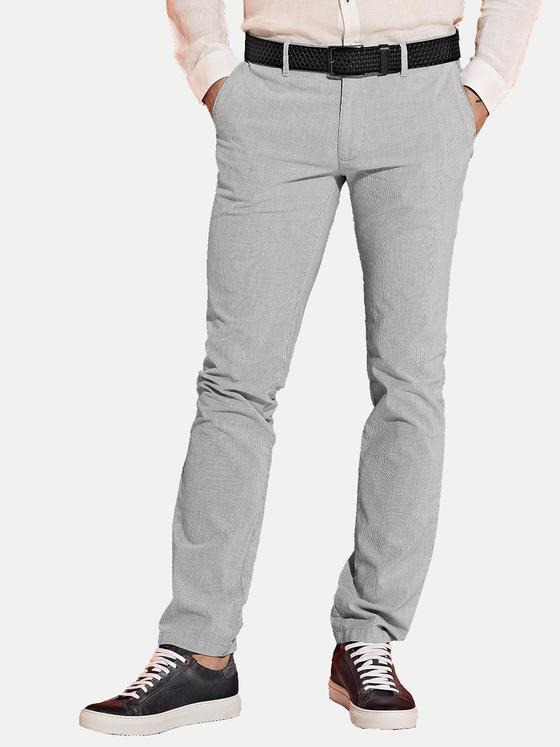 emilio adani Herren Chino gestreift Grau 31626