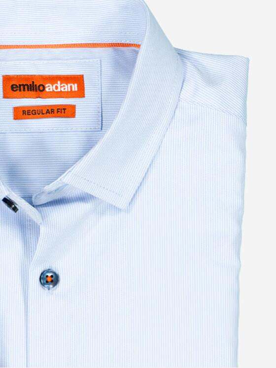 emilio adani Herren Langarm-Hemd uni Hellblau 37284