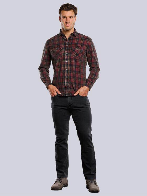 engbers Herren Langarm-Hemd aus Baby-Cord Feuerrot 33668