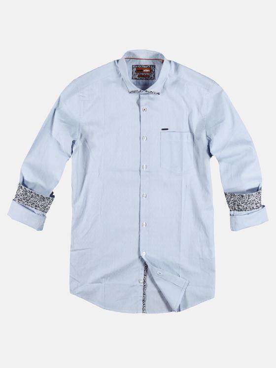 emilio adani Herren minimal Print-Hemd mit floralen Details Blau 29508