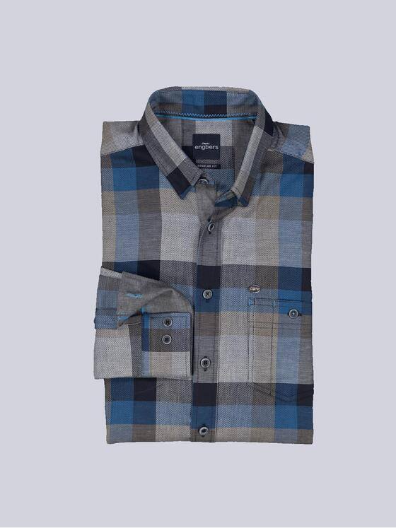 engbers Herren Langarm-Hemd kariert Tuerkis 36088