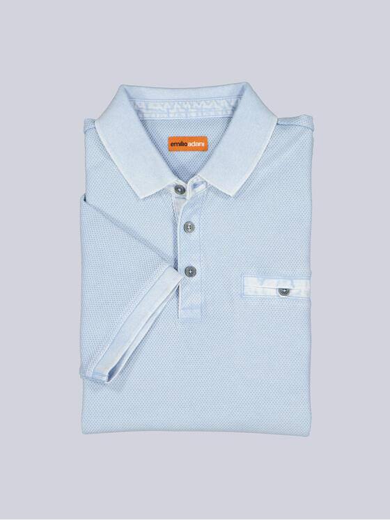 emilio adani Herren Polo-Shirt strukturiert Blau 38626