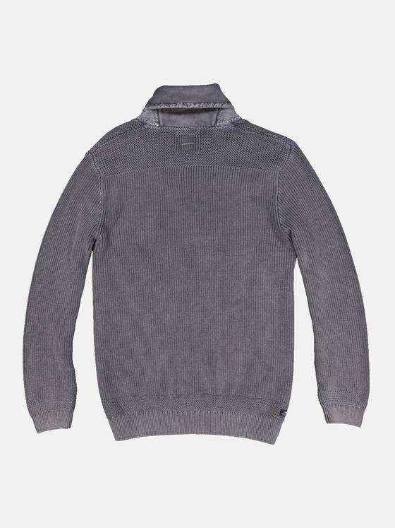 engbers Herren Pullover mit Schalkragen Grau 33852