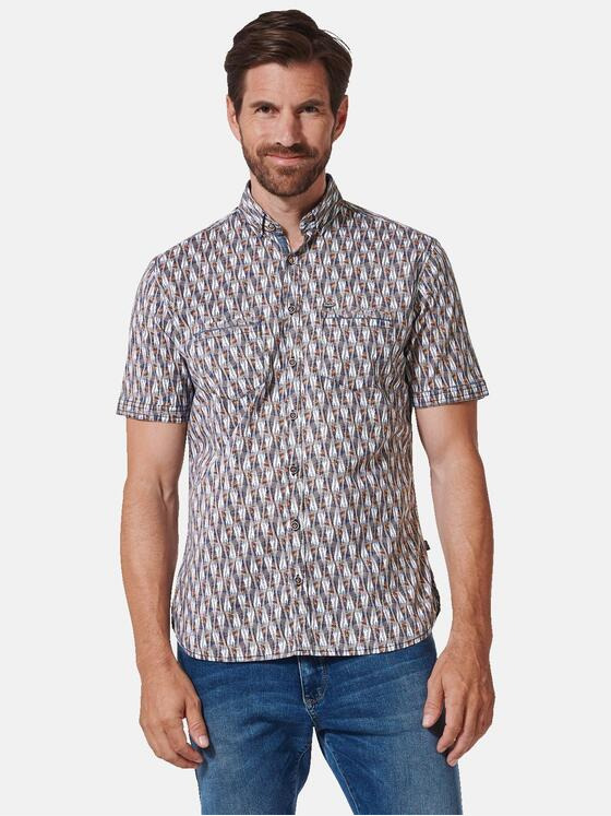 engbers Herren Kurzarm-Hemd gemustert Orange 35332
